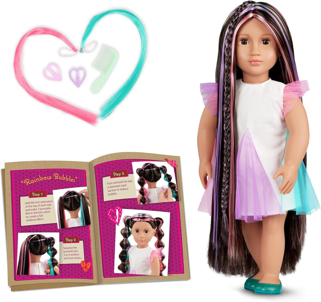Our Generation - Tina - from Hair to There - 46 cm Hair Grow Doll - Lebensechte braune Augen und ult