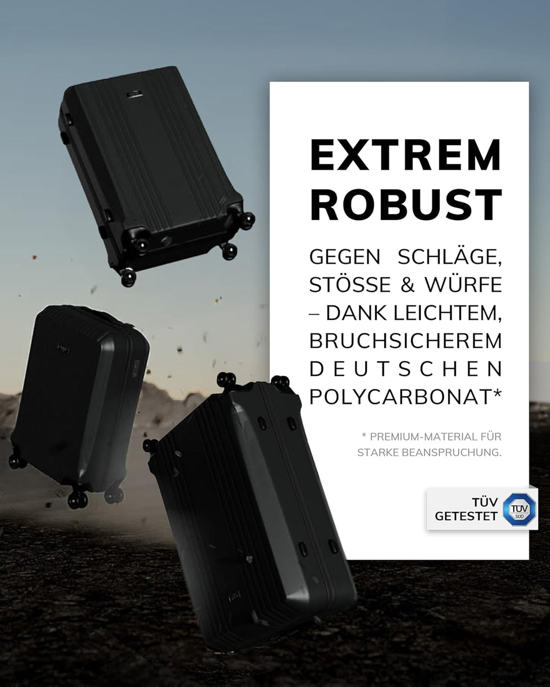 FERGÉ Kofferset 3 TLG Hartschale mit TSA-Zahlenschloss Cannes Reisekoffer Trolley-Set (Handgepäck, L