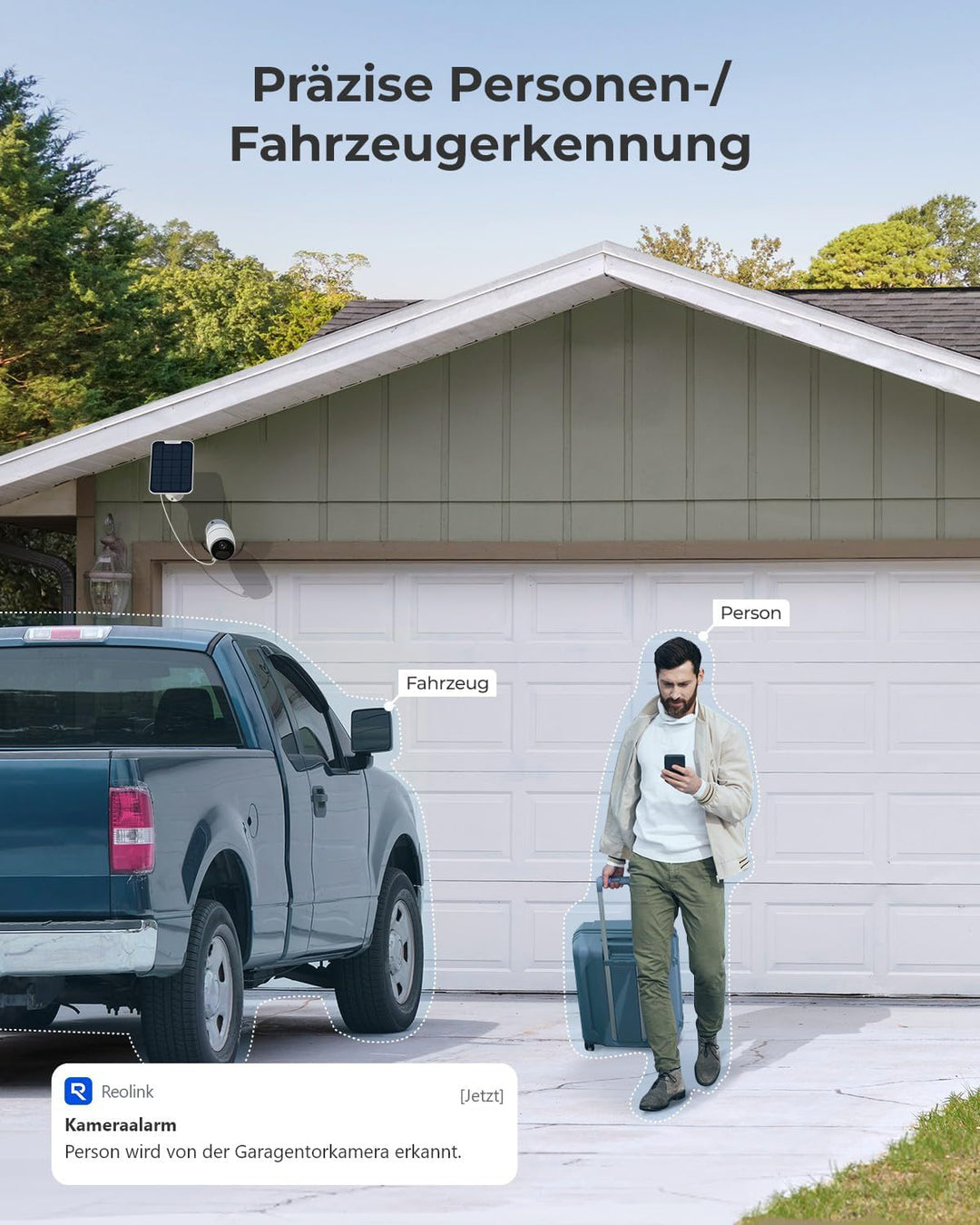 Reolink 3G/4G LTE Überwachungskamera Aussen Akku 2K 4MP mit microSD- und SIM-Karte, Personen-/Autoer