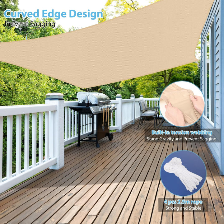 Sonnensegel 4x5m, Sonnenschutz Wasserdicht Windschutz Sonnensegel UV Schutz 99% Sunsegel mit Ösen Sc