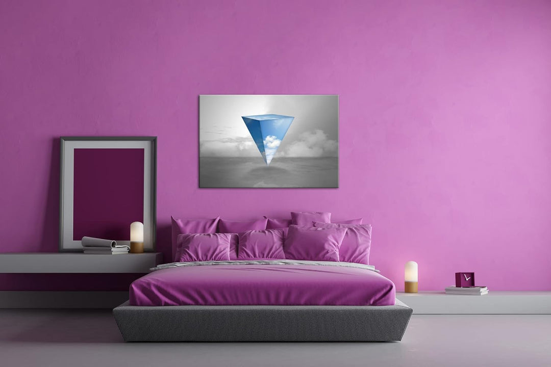 deyoli Himmliche Pyramide Format: 80x60 als Leinwandbild, Motiv fertig gerahmt auf Echtholzrahmen, H