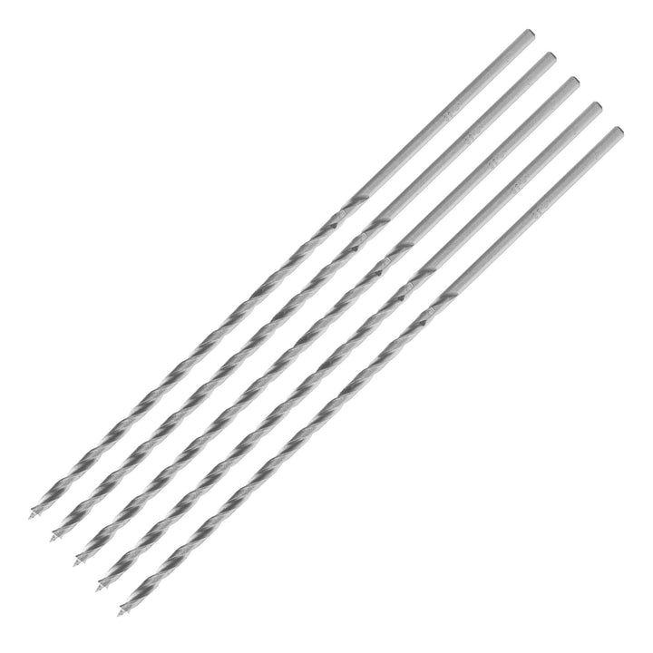ENT 50403 Holzspiralbohrer Ø 3 mm im 5er-Pack, extra lang 150mm, HSS-G, mit Zentrierspitze und Vorsc