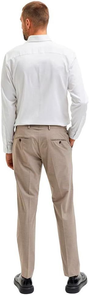 SELECTED HOMME Herren Slhslim-nicklogan Sand Struc TRS B Noos Hose, 102