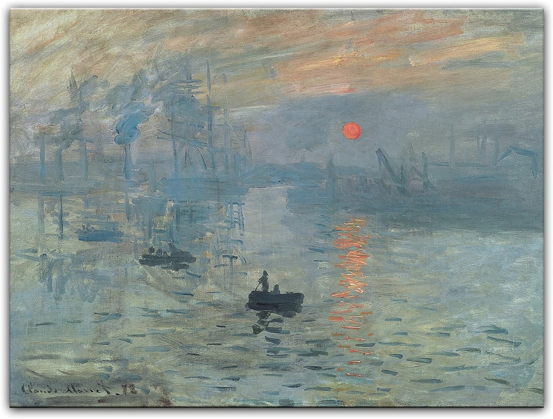 Bilderdepot24 Bild auf Leinwand | Claude Monet Impression Sonnenaufgang in 60x50 cm als Wandbild | W