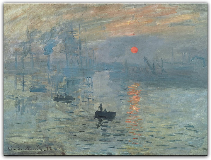 Bilderdepot24 Bild auf Leinwand | Claude Monet Impression Sonnenaufgang in 60x50 cm als Wandbild | W