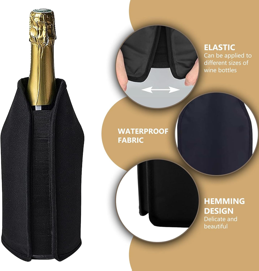 Weinkühler Manschette 4er Set, Kühlmanschette Wein, Flaschenkühler für Unterwegs, Kühlmanschette für