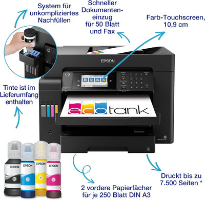 Epson EcoTank ET-16600 DIN-A3+-Multifunktions-WLAN-Tintentankdrucker mit Fax, ET-16600