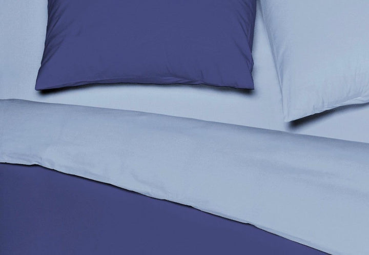 MISTRAL HOME Uni Einfarbig Wende Bettwäsche Edel Perkal 100% Ägyptische Baumwolle, Farbe:Soft Blue-D
