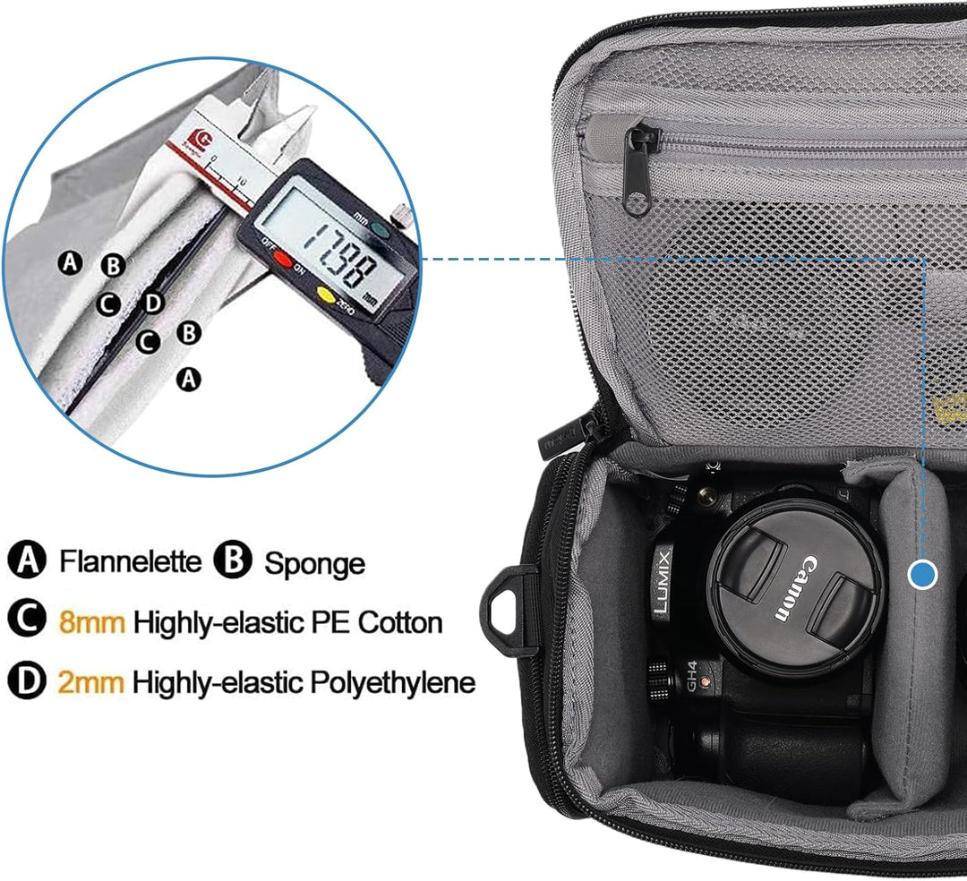 CADeN Kameratasche, Kamera-Umhängetasche Kompakte Kamera Tasche kompatibel für Canon Nikon Sony SLR/