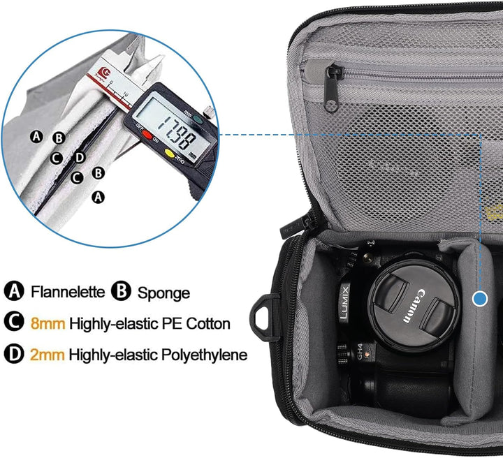 CADeN Kameratasche, Kamera-Umhängetasche Kompakte Kamera Tasche kompatibel für Canon Nikon Sony SLR/