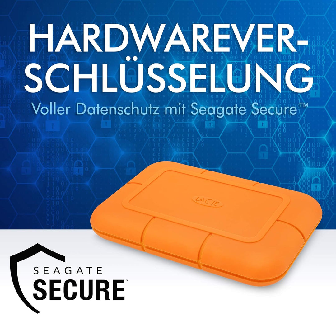 LaCie Rugged SSD externe SSD 500GB, 2.5 Zoll, PC & Mac, inkl. USB-C w/o USB-A Kabel, inkl. 3 Jahre R