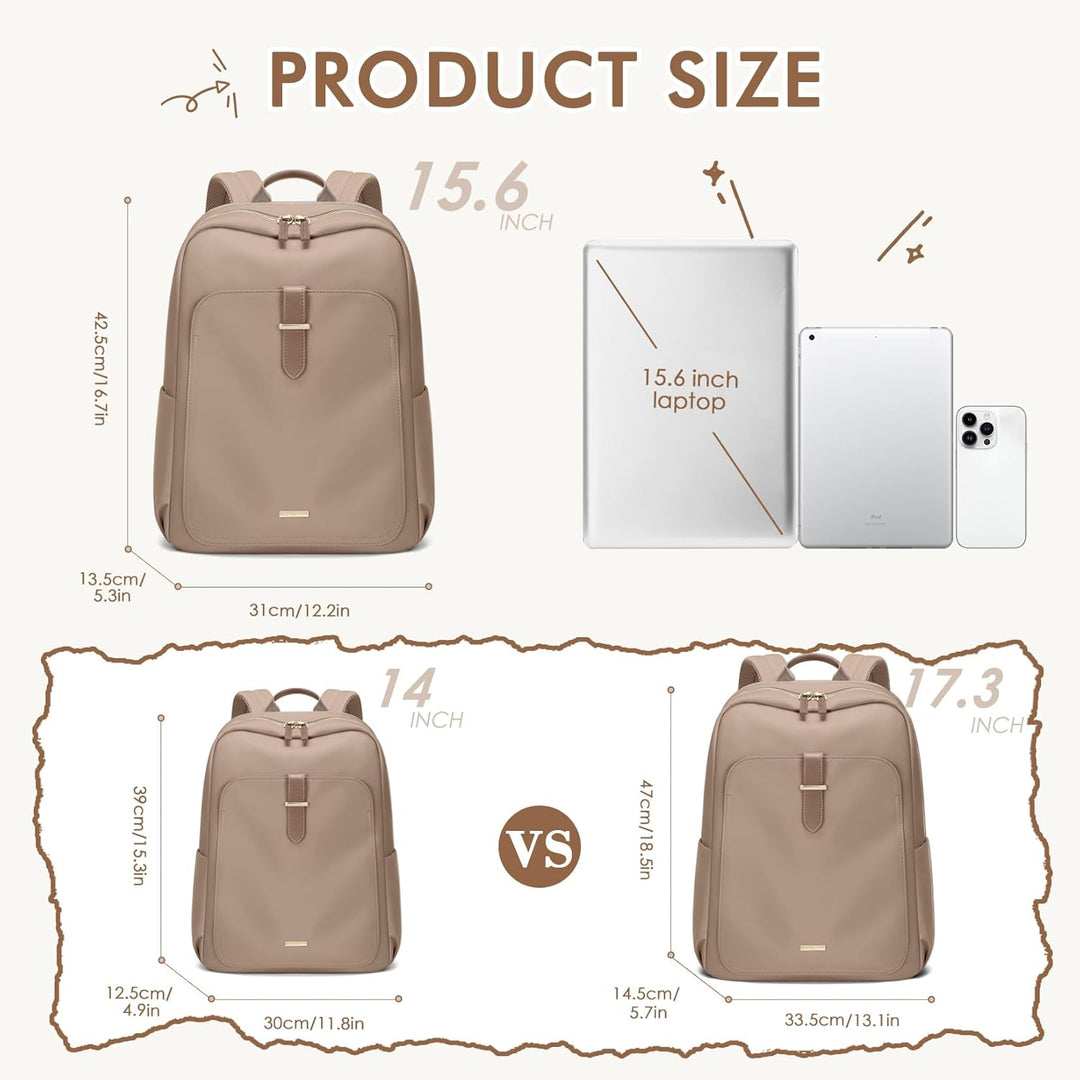 Rucksack Damen Herren Elegant,16 Zoll Laptop Rucksack Wasserdicht mit Laptopfach, Business Laptoptas