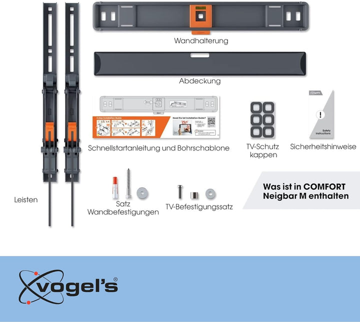 Vogel's Comfort TVM 3415 Hochwertige Neigbare TV-Wandhalterung für 32-65 Zoll Fernseher | Bis 25 kg