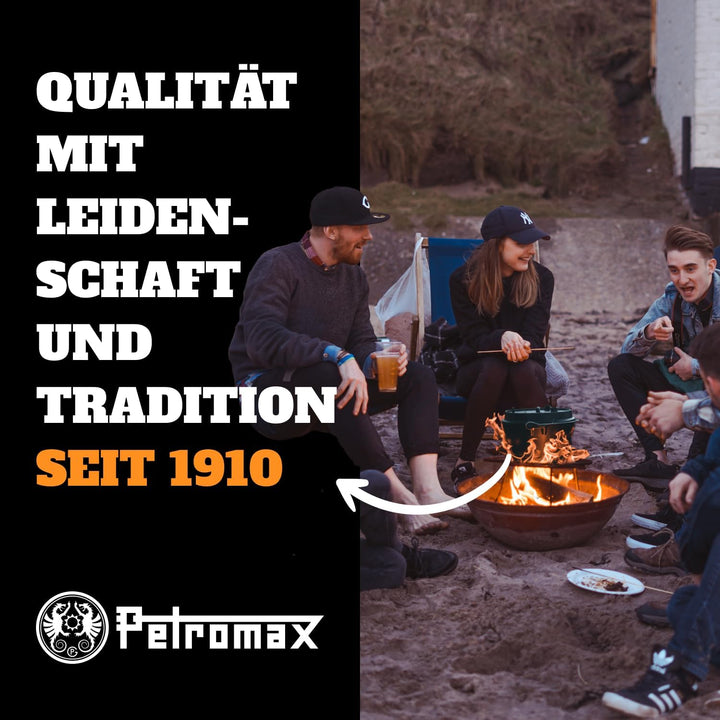 Petromax Feuertopf ft6 - Dutch Oven aus Gusseisen für Kochen und Backen - mit Deckel, Henkel und pla