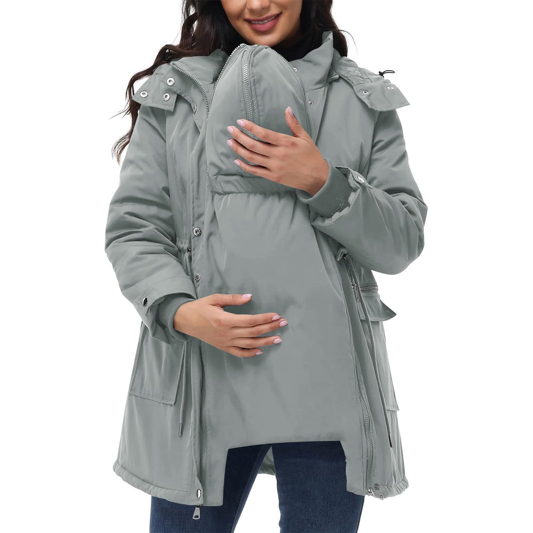 Generisch 3 In 1 Umstandsjacke Tragejacke mit Babyeinsatz Wintermantel Trageeinsatz Jacke Jackenerwe