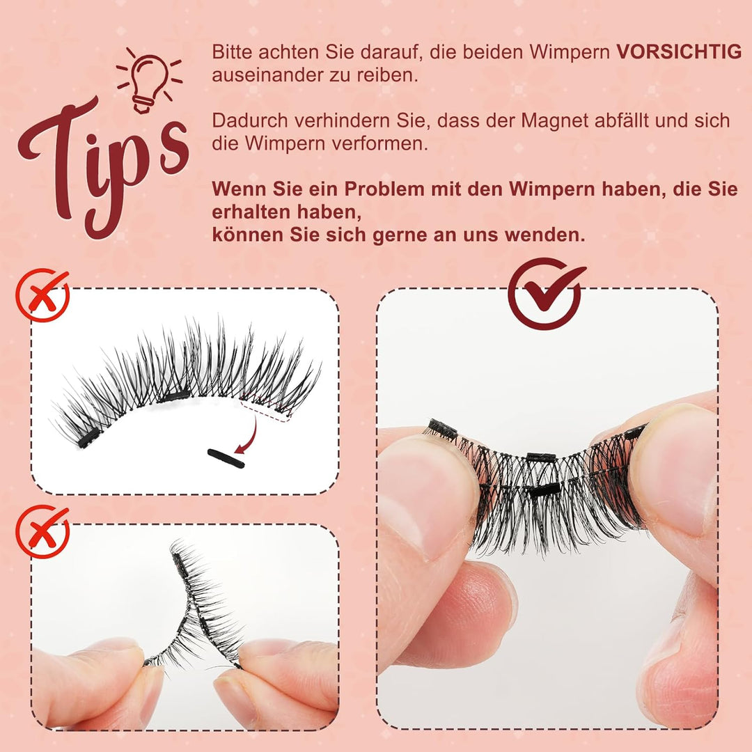 Higu clace Magnetische Wimpern,Magnet Wimpern Ohne Eyeliner,Magnetische Wimpern mit Applikator,Wimpe