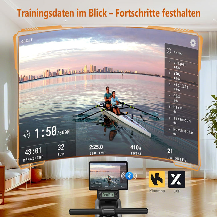 Rudergerät für Zuhause, DMASUN Leises Magnetisches Rudergerät mit 16 Widerstandsstufen, Upgrade Dopp