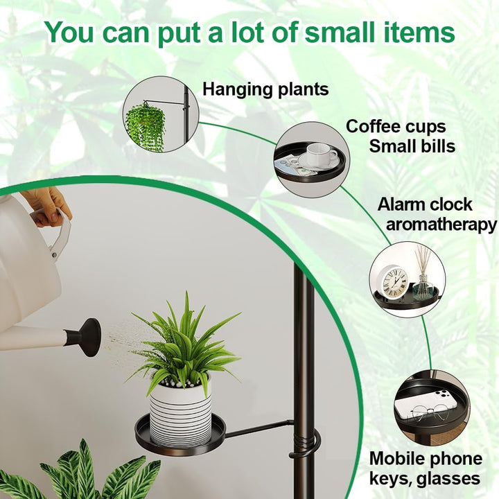 BAOYOUNI 4 Ebenen Teleskop Blumenregal, Pflanzenständer Indoor aus Kohlenstoffstahl, Höhenverstellba
