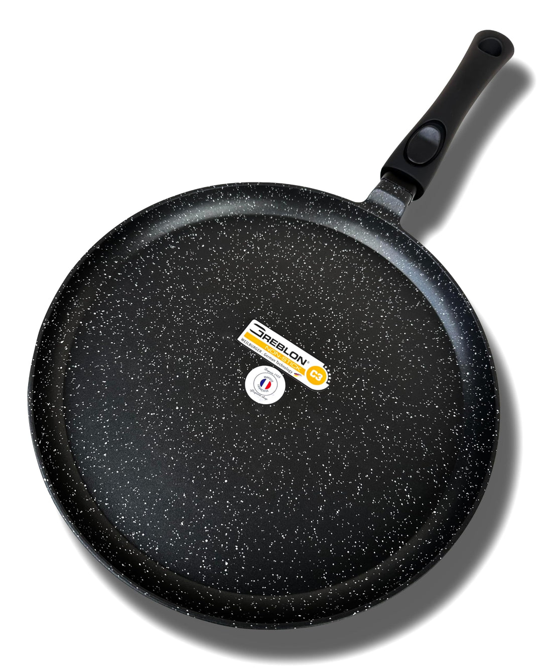 Cflagrant® Grosse Crêpe-Pfanne 32 cm Crêpe-Pfanne in Steinoptik, für alle Herdarten geeignet, auch I