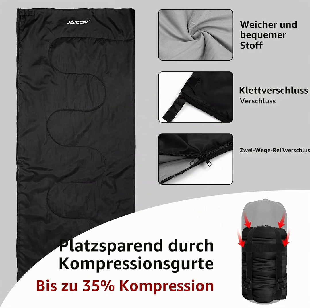 JAICOM Schlafsack - Kleines Packmass Deckenschlafsack, Leicht &amp; Dünn Sommerschlafsack - für Camping,
