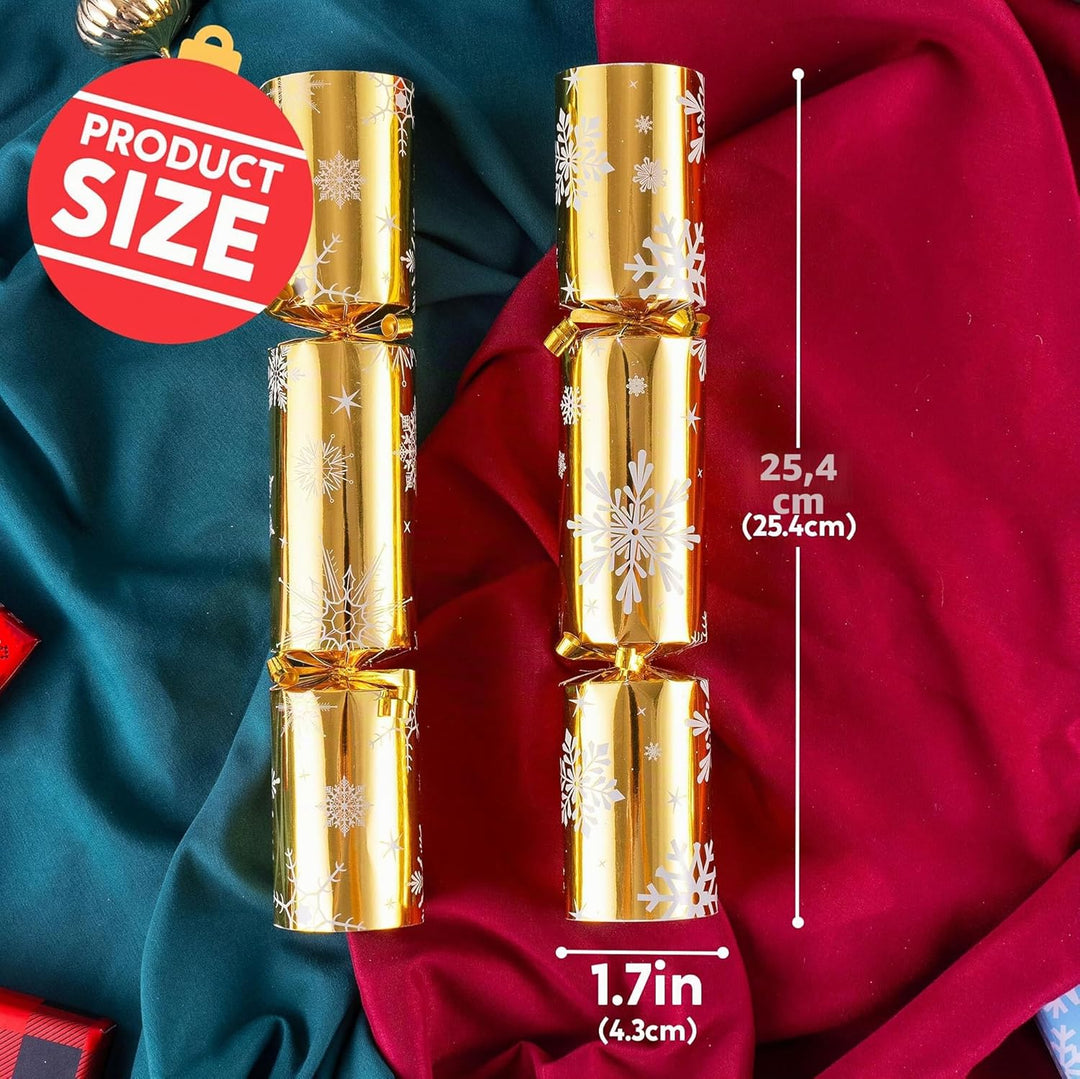 JOYIN 12er-Pack Xmas Geschenk-Tischgeschenke mit goldenem Schneeflocken-Design, ohne Druckknopf, mit