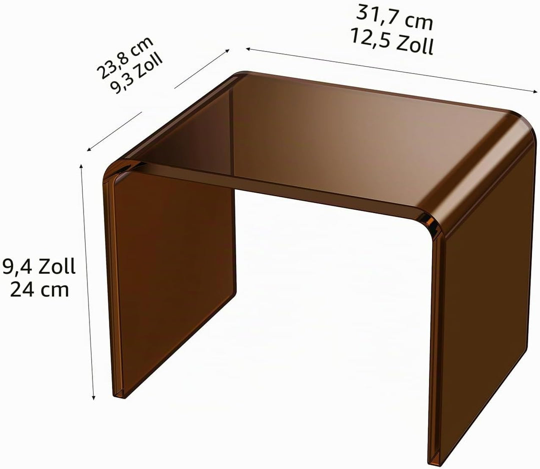 Acryl-Tritthocker, Kleiner transparenter Fusshocker für Badezimmer, Schlafzimmer, Küche, belastbar b