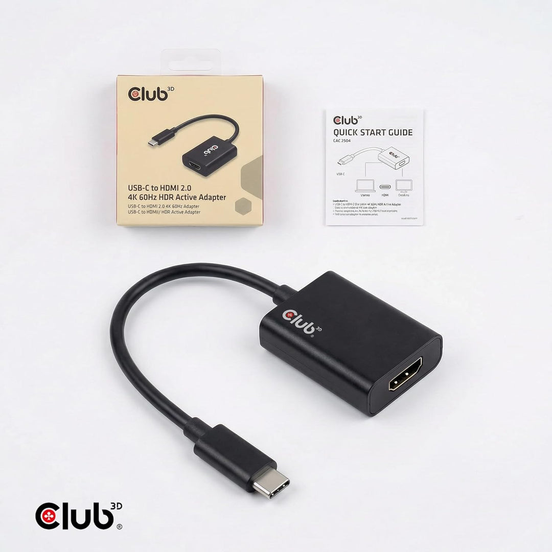 CLUB3D USB 3.1 Type C auf HDMI 2.0 UHD 4K 60HZ Aktiver Adapter - Kabelschnittstellen-/adapter (USB 3