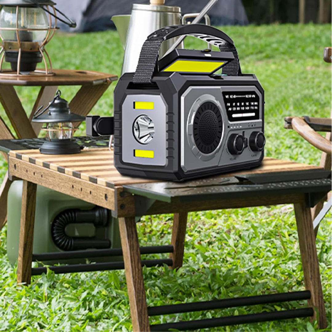 16000mAh Solar Radio,AM/FM Kurbelradio Tragbar USB Notfallradio mit 59200mWh Wiederaufladbare Batter
