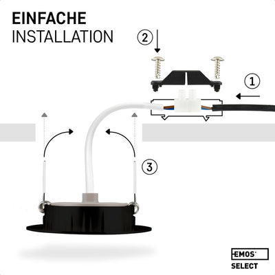 Emos LED Einbaustrahler 230V, 5W / 450lm, 50° schwenkbar, warmweiss 3000k | Einbaustrahler LED Spot