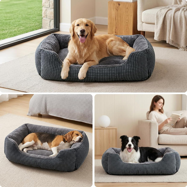 FURTIME Hundebett Mittelgrosse Hunde, Hundekorb Waschbar Flauschig, Rutschfestes Hundekörbchen Hunde