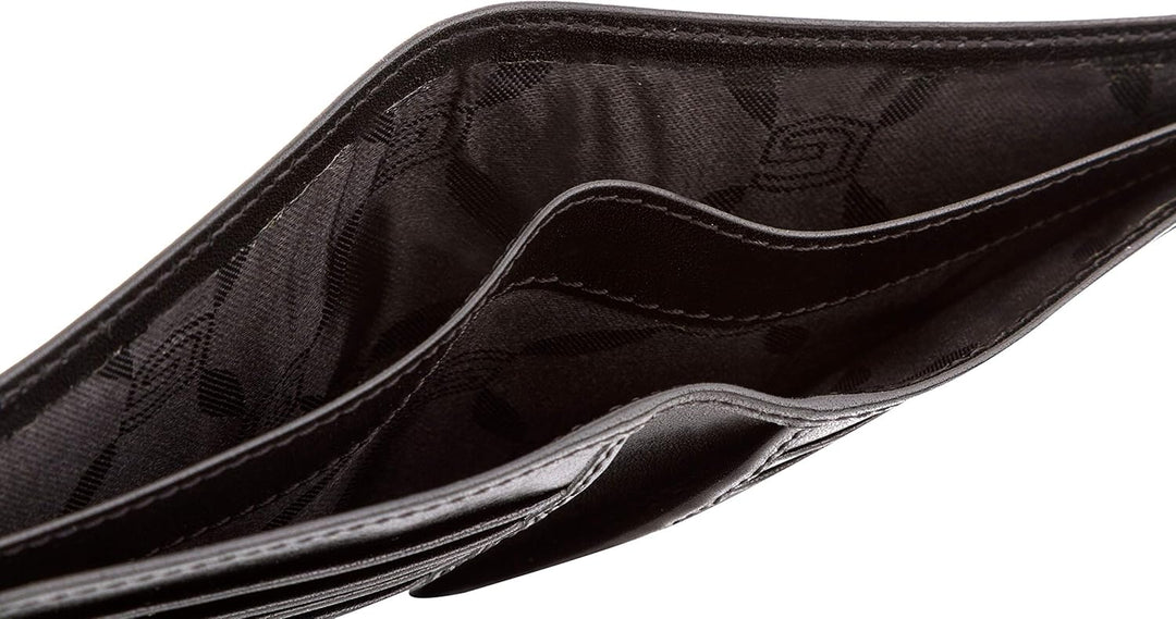 Giudi Herren-Geldbörse, Rindsleder, Mittelgross, Braun (Schwarz), Schwarz