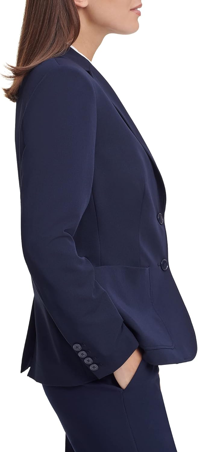 Tommy Hilfiger Damen Arbeitsjacke EIN-Knopf-Blazerjacken Blazer, Mitternacht/Ausflug, einfarbig (Mid