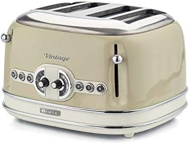 Ariete,156 Toaster im Vintage-Design für 4 Scheiben, 1600 W, 6 Toaststufen, aus lackiertem Edelstahl
