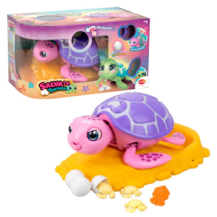 Bizak Speichern Sie die rosa Schildkröte, interaktives Haustier für Jungen und Mädchen, unboxing Erf