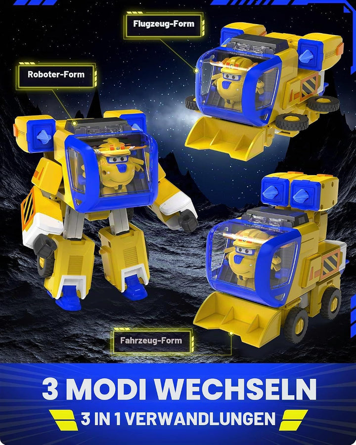 Super Wings EU750322 - Transformierender New Robot Suit Donnie, ca. 23 cm grosse Spiel-Figur für Kin