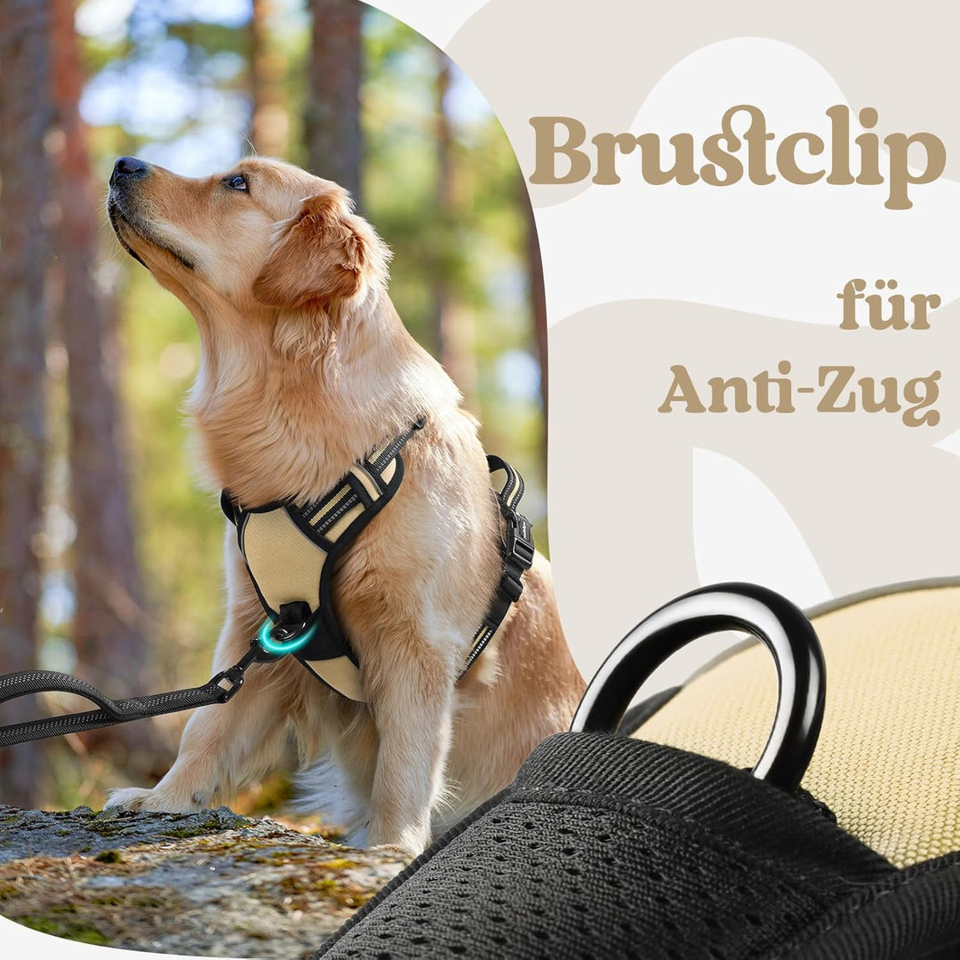 rabbitgoo Hundegeschirr Kleine Hunde, Verstellbare Geschirr Hund ohne Zug &amp; Würgen, Anti Zug hundege