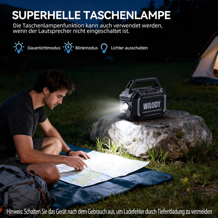 Wilody 100W Tragbare Bluetooth Lautsprecher Box,Bluetooth Lautsprecher mit Licht,Musikbox Bluetooth'
