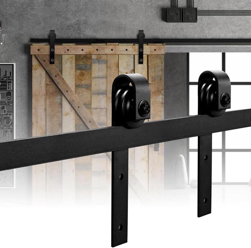 Jopassy 183cm (6FT) Schiebetürbeschlag, Schiebetürsystem Set, Schiebetüren Tragfähigkeit 150kg, Schi