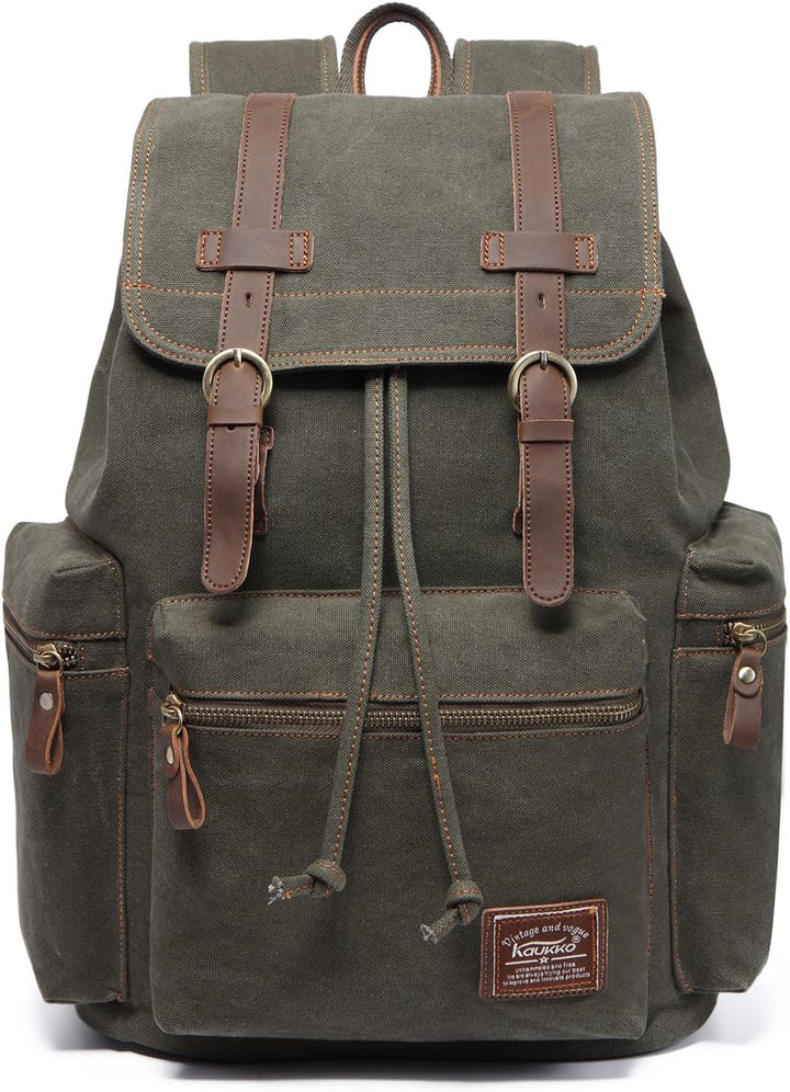 KAUKKO Laptop-Rucksack, funktionale Outdoor-Tasche für Reisen und Camping, Studentenrucksack 05-grün