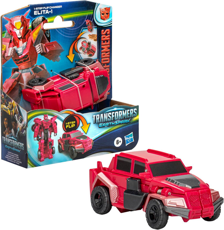 Transformers: EarthSpark 1-Step Flip Changer Elita-1 Action-Figur, ELITA-1