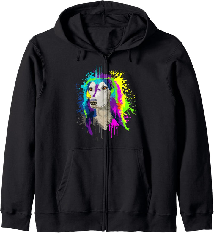 Splash Art Greyhound Windhund Geschenkidee Hunde Kapuzenjacke