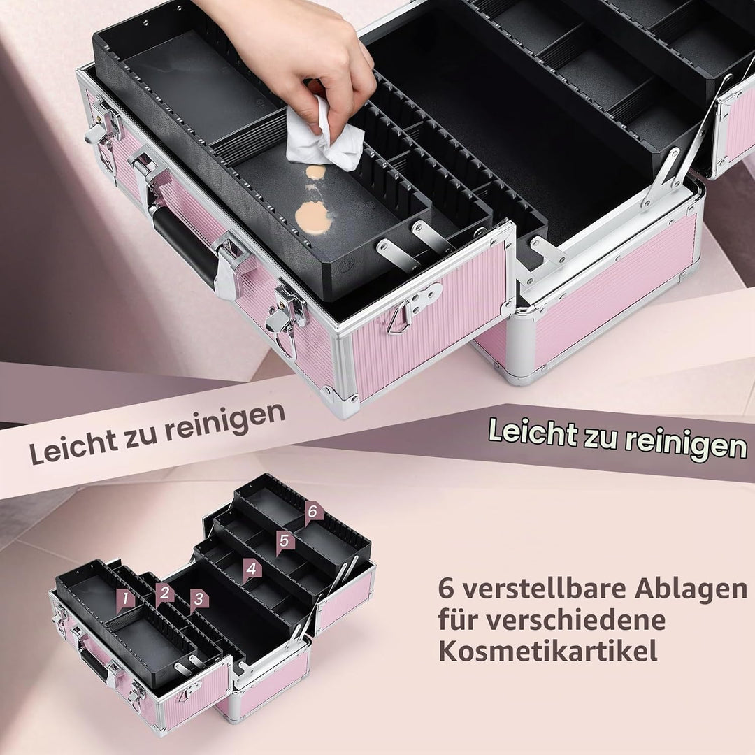 Kosmetikkoffer Schminkkoffer, Kosmetik Make up Organizer Koffer Make-up Aufbewahrung friseurkoffer M