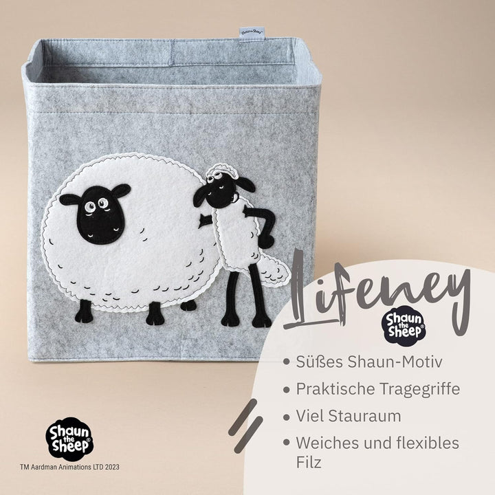 meets Shaun das Schaf Aufbewahrungsbox für Kinder – Filz-Box mit dem kultigen Schaf zum Verstauen vo