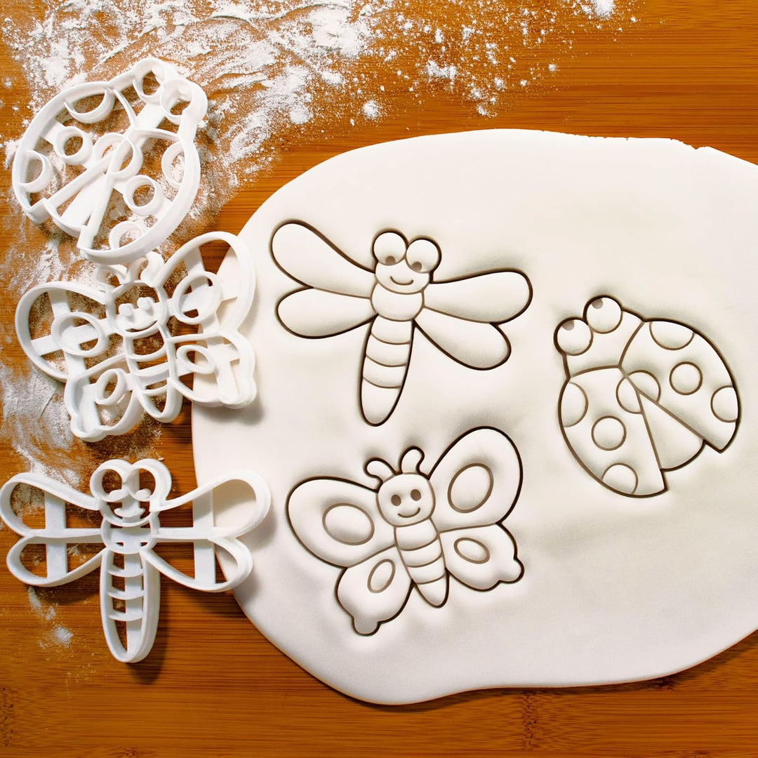 3er Set Insekten Ausstechformen (Formen: Marienkäfer, Libelle und Schmetterling), 3 Teile, Bakerlogy