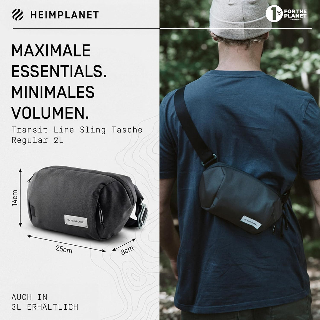 HEIMPLANET Original | Transit Line Sling Pocket | Wasserfeste Hüfttasche aus hochwertigem DYECOSHELL