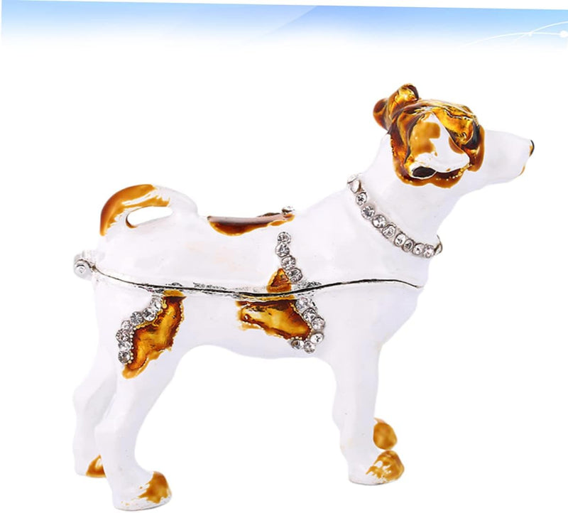 HOMSFOU 2st Hundefigur Figur Faberge Hundehandwerk Strass-hundehandwerk Emaille Schmuck Dekorativer