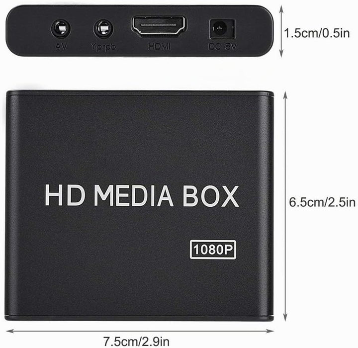 ciciglow Video Media Player, Full HD Box Media Player mit USB-Lesefunktion, Mobile Festplatte, SD-Ka