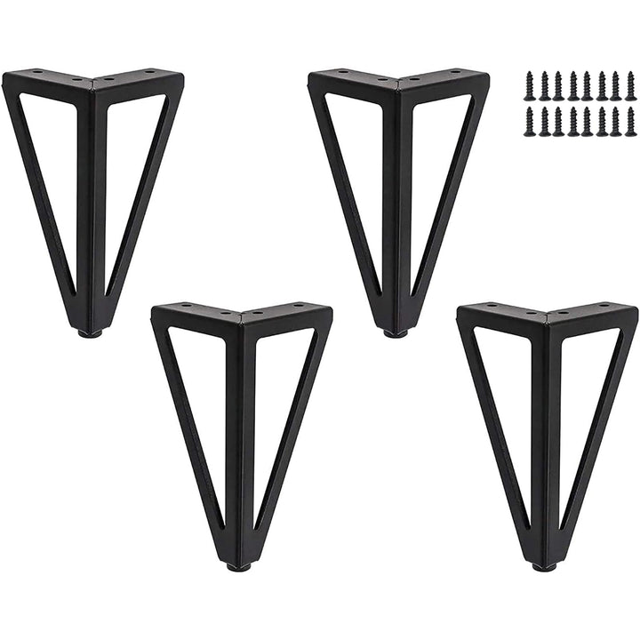 4 Stück Ersatz Möbelfüsse Metall, 6" / 15cm Schwarz Möbelfüsse, DIY Möbel Füsse Tischbeine Schrankfü