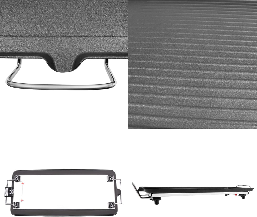 1500W Elektrischer Barbecue Tischgrill aus Aluminiumlegierung, Verstellbare Temperatur Elektrogrill