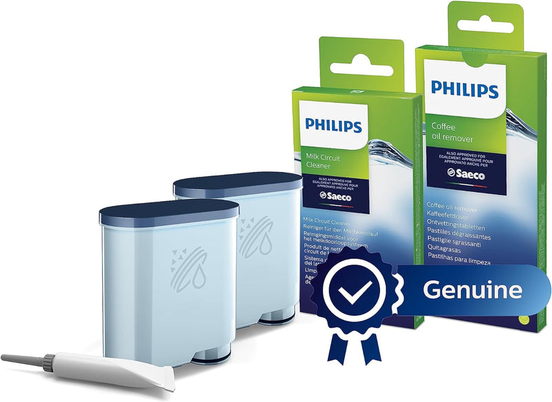Philips Wartungskit wie CA6707/00 - Pflegeset für optimalen Schutz, 2 AquaClean Filter & Schmierfett